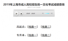 2019年上海成人高考成績查詢入口