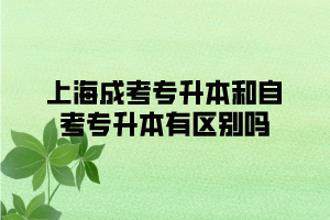 上海成考專升本和自考專升本有區別嗎