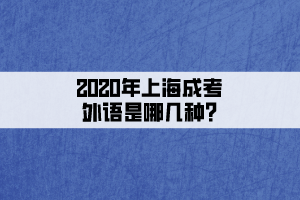 2020年上海成考外語是哪幾種?