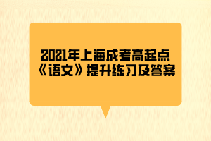 2021年上海成考高起點《語文》提升練習及答案