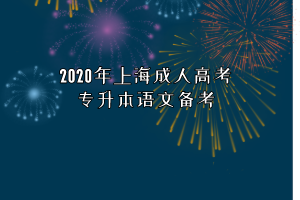 2020年上海成人高考專升本語文備考