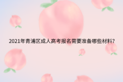 2021年青浦區(qū)成人高考報(bào)名需要準(zhǔn)備哪些材料？