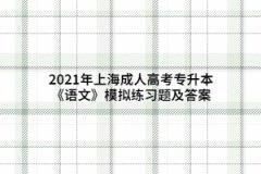 2021年上海成人高考專升本《語文》模擬練習(xí)題及答案（4）
