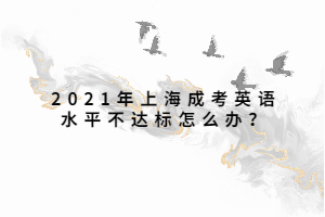 2021年上海成考英語水平不達標怎么辦？