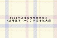 2021年上海成考專升本層次《高等數(shù)學(xué)（一）》科目考試大綱