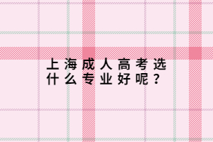上海成人高考選什么專業(yè)好呢？