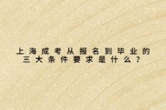 上海成考從報名到畢業的三大條件要求是什么？