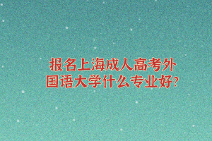 報名上海成人高考外國語大學什么專業好？