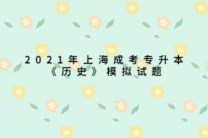 2021年上海成考專升本《歷史》模擬試題九